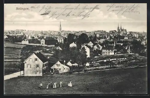 AK Solingen, Teilansicht der Stadt