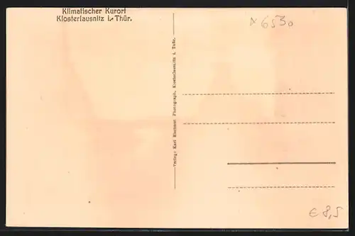 AK Klosterlausnitz i. Thür., Klosterteich mit Kirche