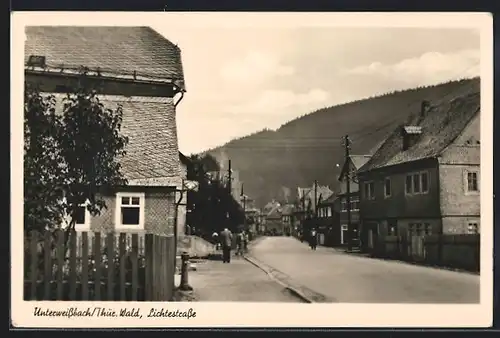 AK Unterweissbach /Thür. Wald, Blick in die Lichtestrasse