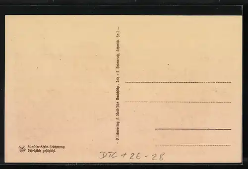 Steindruck-AK Schwäbisch Hall, Partie am Sulfersteg