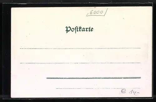 Lithographie Frankfurt a. M.-Sachsenhausen, Uferpartie mit Brücke