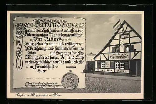 AK Königswinter, Weinhaus im Tuback Inh. J. Schuhmacher