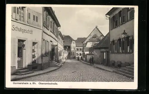 AK Germersheim a. Rh., Schuhgeschäft in der Oberamtsstrasse