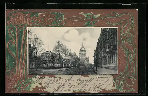 AK Mainz, Blick in die Kaiserstrasse