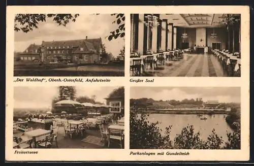 AK Oberhausen-Osterfeld, Gasthaus Der Waldhof, Grosser Saal, Freiterrasse