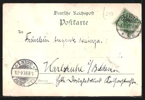 Lithographie Dortmund, Denkmal Kaiser Wilhelm I., Rathaus, Kronenburg-Saal
