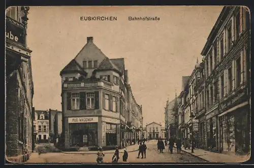 AK Euskirchen, Geschäft von Rud. Wagener an der Bahnhofstrasse