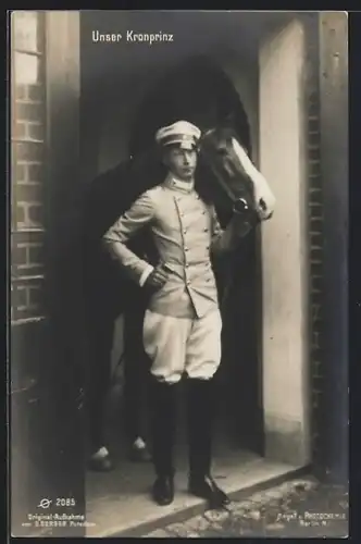 AK Kronprinz Wilhelm von Preussen mit seinem Pferd
