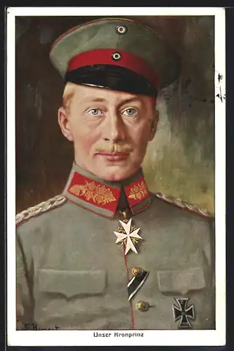 AK Kronprinz Wilhelm von Preussen mit Schirmmütze