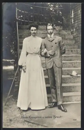 AK Der Kronprinz Wilhelm von Preussen mit seiner Braut Cecilie
