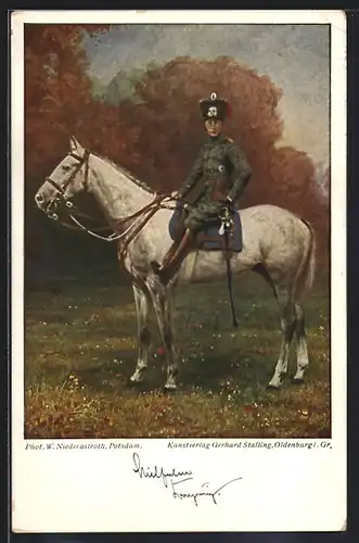 AK Kronprinz Wilhelm von Preussen in Uniform auf einem Schimmel