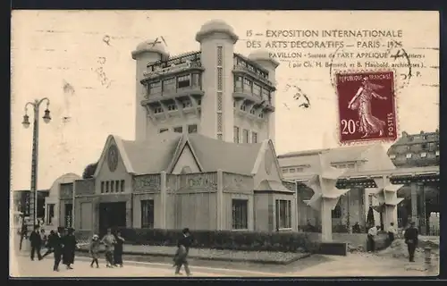 AK Paris, Exposition des Arts décoratifs 1925, pavillon de la Société de l`Art Applique aux Métiers