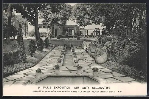 AK Paris, Exposition des Arts décoratifs 1925, Un Jardin au Cours la Reine