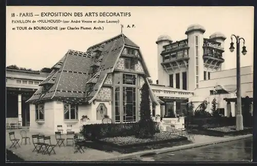 AK Paris, Exposition des Arts décoratifs 1925, Pavillon de Mulhouse - Tour de Bourgogne