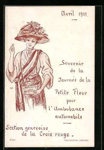 AK Geneve, Souvenir de la Journee de la Petite Fleur l` ambulance automobile