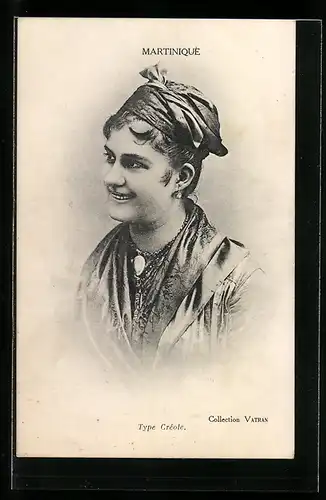 AK Martinique, Type Créole, Fräulein in Landestracht