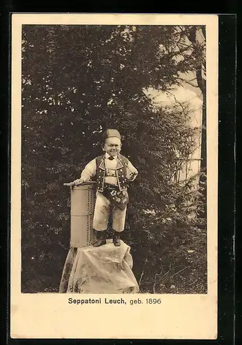 AK Sulzbach, Liliputaner Seppatoni Leuch in Tracht