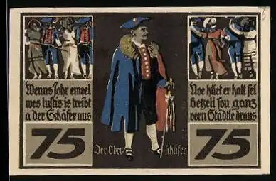 Notgeld Rothenburg / Tauber 1921, 75 Pfennig, Der Oberschäfer