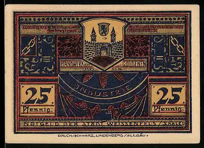 Notgeld Weissenfels / Saale 1921, 25 Pfennig, Augustusburg
