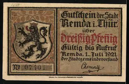 Notgeld Remda i. Thür., 30 Pfennig, das alte Remda
