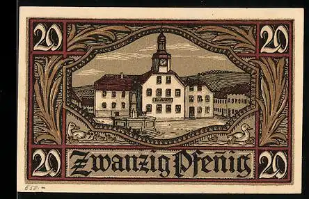 Notgeld Remda i. Thür. 1921, 20 Pfennig, Rathaus