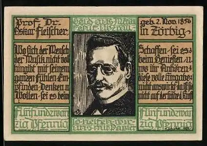 Notgeld Zörbig, 25 Pfennig, Prof. Dr. Fleischer