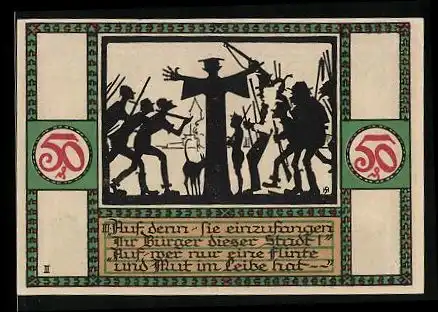 Notgeld Zörbig 1921, 50 Pfennig, Ansprache an die Bürger
