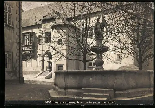 Fotografie Reiffenstein, Wien, Ansicht Klosterneuburg, Brunnen im Kuchelhof