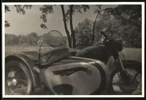 Fotografie Motorrad DKW, Gespann mit Steib-Seitenwagen