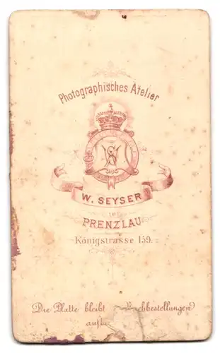 Fotografie W. Seyser, Prenzlau, Königstr. 159, Herr mit Backenbart