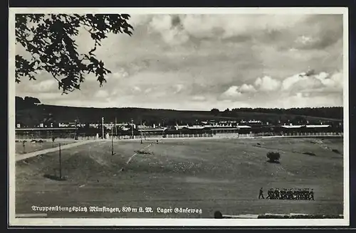 AK Münsingen, Truppenübungsplatz. Lager Gänsewag