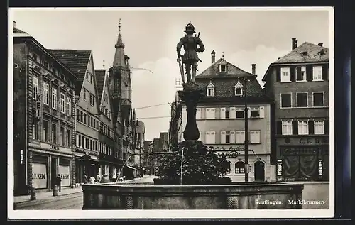 AK Reutlingen, Marktbrunnen von der Rückseite