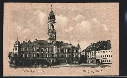 AK Grossenhain i. Sa., Rathaus am Markt