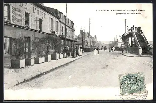 AK Persan, Passerelle et passage à niveau, Direction de Beaumont