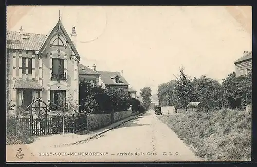 AK Soisy-sous-Montmorency, Arrivée de la Gare