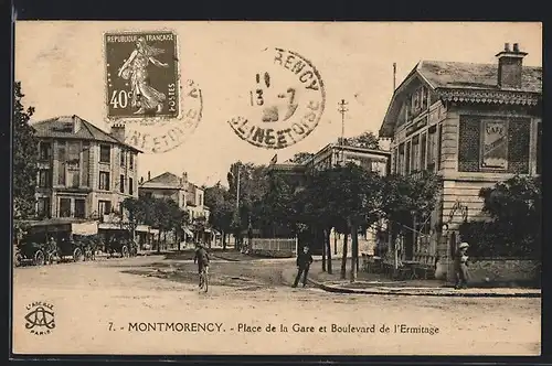 AK Montmorency, Place de la Gare et Boulevard de l`Ermitage