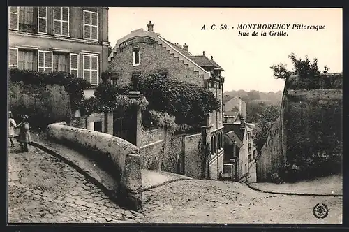 AK Montmorency, Rue de la Grille, Strassenpartie