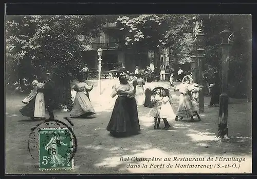 AK Montmorency, Bal champétre au Restaurant de l`Ermitage dans la Forêt