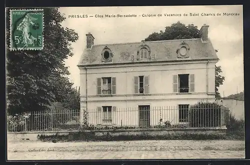 AK Presles, Clos Marie-Bernadette, Colonie de Vacances de Saint Charles de Monceau