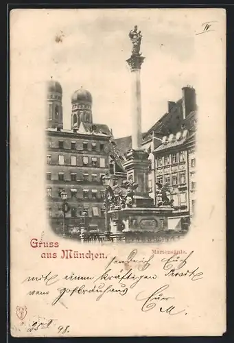 AK München, Mariensäule