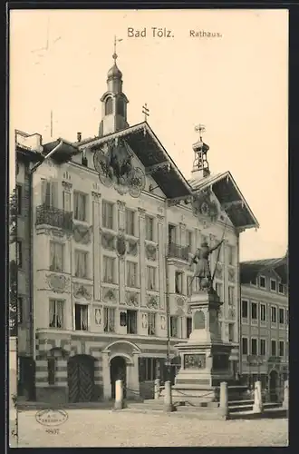 AK Bad Tölz, Rathaus und Denkmal