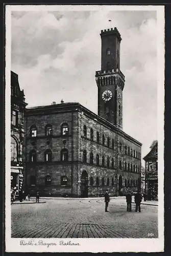 AK Fürth i. B., vor dem Rathaus