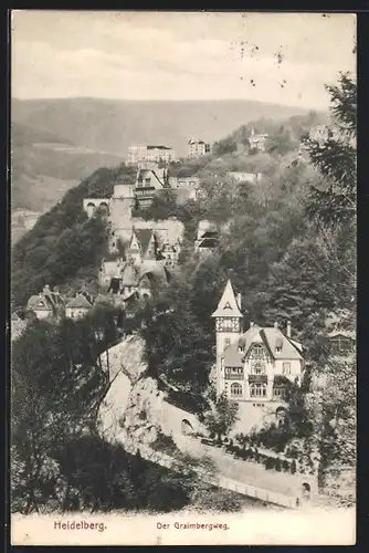 AK Heidelberg, Graimbergweg aus der Vogelschau