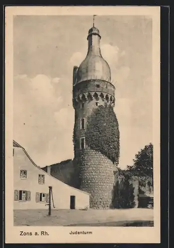 AK Zons a. Rh., Der Judenturm