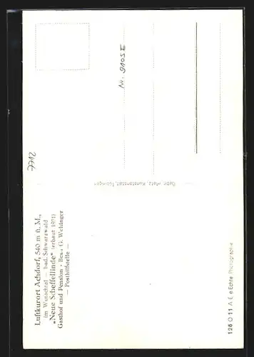 AK Achdorf im Wutachtal, Gasthof und Pension Neue Scheffellinde