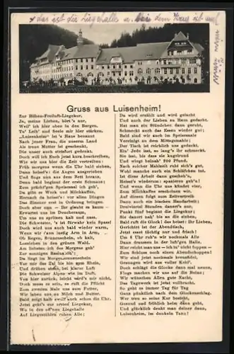 AK Luisenheim, Kurhaus, Gedicht Gruss aus Luisenheim!