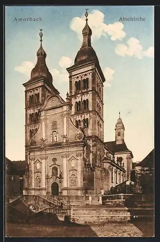 AK Amorbach, Blick auf Abteikirche