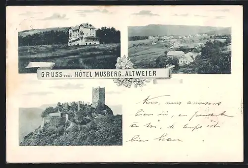 AK Altweier, Hotel Musberg, Ruine