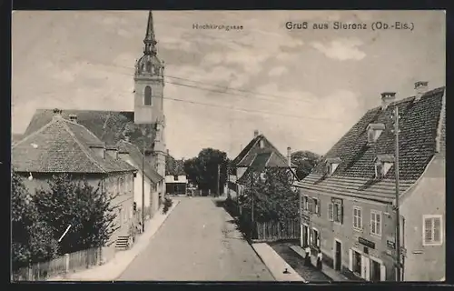 AK Sierenz, Blick in die Hochkirchgasse