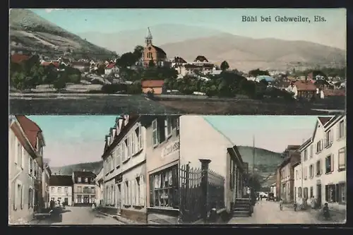 AK Gebweiler, Ortsansicht mit Kirche